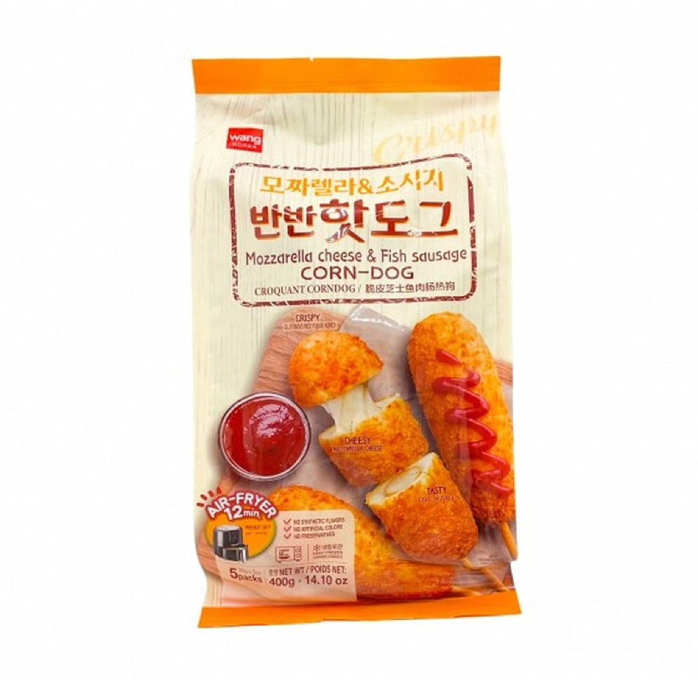 Wang Frozen Crispy Mozzarella Cheese & Fish Sausage Corn Dogs 5pcs