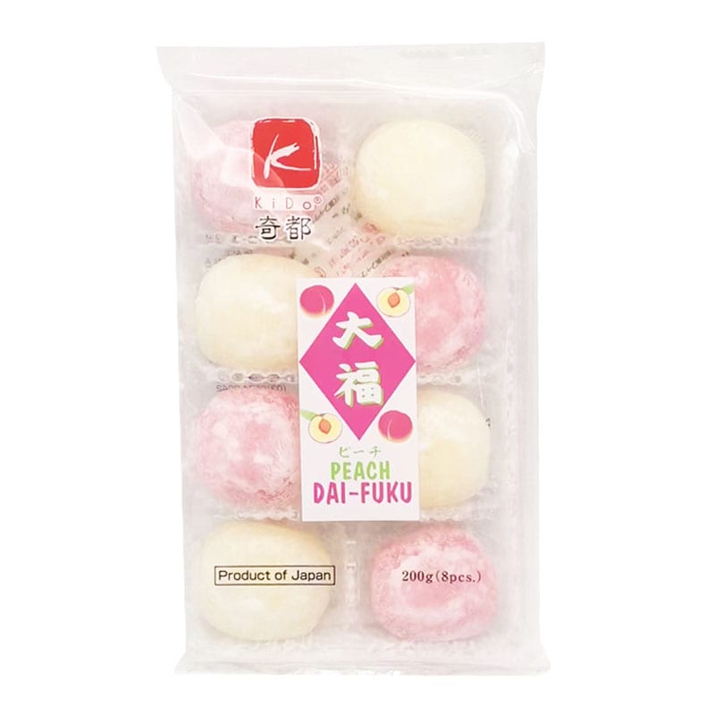 Kido-Japanese-Daifuku-Mochi-in-Peach-&-Cream-Flavour,-8-Pieces,-200g-1