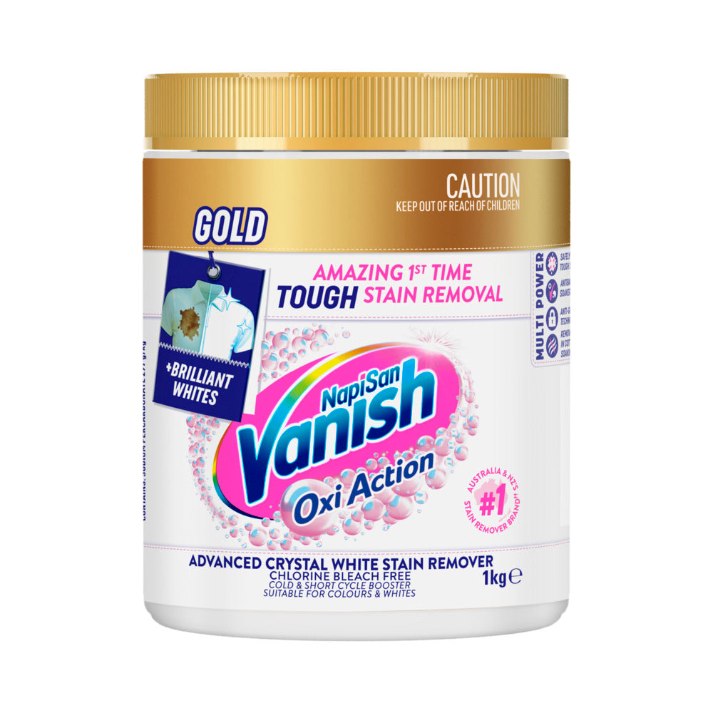 Vanish NapiSan Oxi Action Gold Crystal White Stain Remover Powder 1kg vanish-napisan-oxi-action-gold-crystal-white-stain-remover-powder-1kg