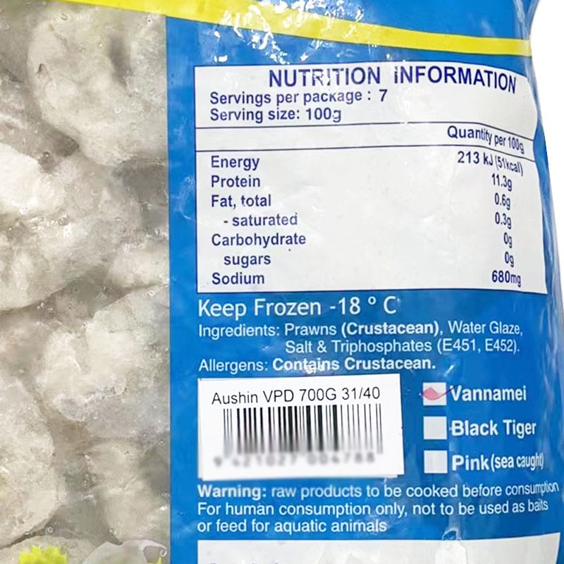 [Frozen]-Aushin-Peeled-and-Deveined-Raw-Shrimp-Size-31/40-700g-1