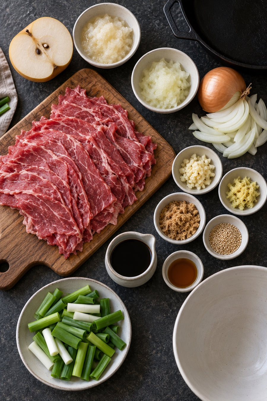 Beef Bulgogi, Korean BBQ Beef at Home, step 1: Prep everything