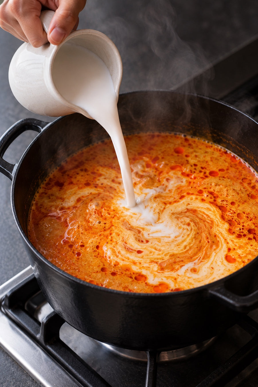 Chicken Laksa, Malaysian Curry Laksa at Home, step 4: Add the coconut milk