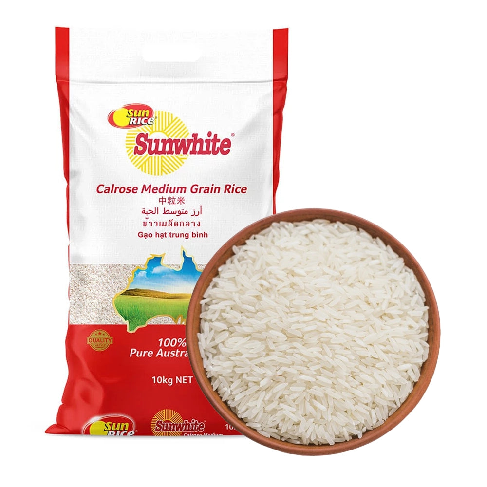 Sunwhite Calrose Medium Grain Rice - 10kg – Umall - Australia's Largest ...