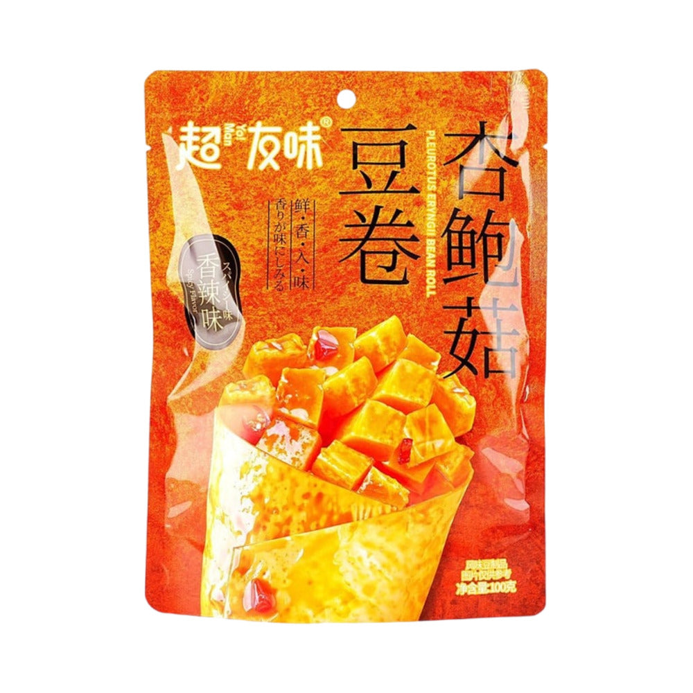 Chaoyouwei-Spicy-Tofu-Rolls-with-King-Oyster-Mushroom-100g---Spicy-Bean-Curd-Snack-1