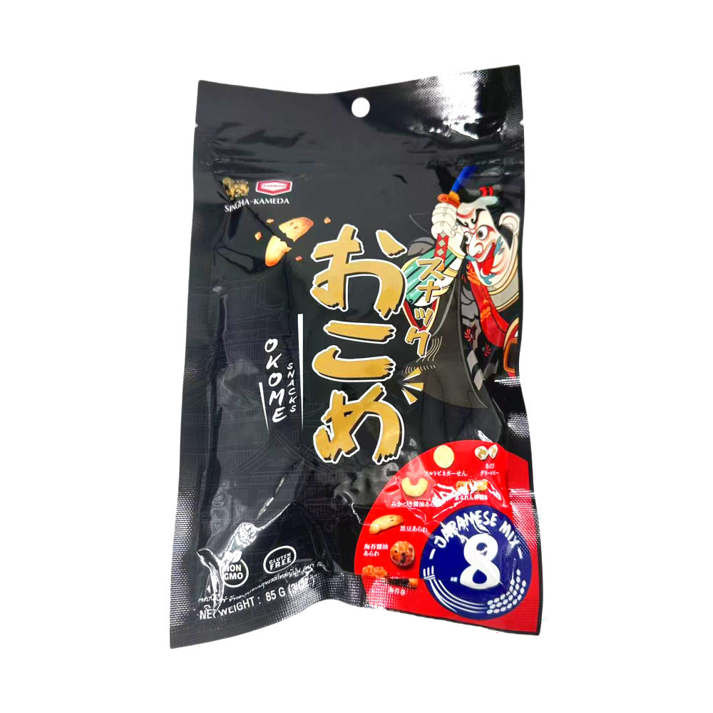 Kameda-Seika-Okome-Japanese-Rice-Cracker-Mix-–-8-Varieties-85g---Crunchy-Assorted-Senbei-&-Arare-Snacks-1