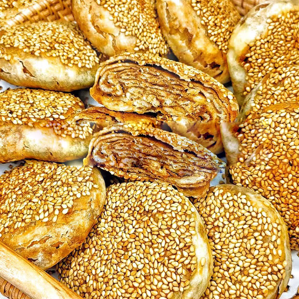 Annah's Bun Old Beijing Sesame Paste Shaobing - Frozen, 4 Pieces, Approx. 420g - Chinese Sesame Flatbread