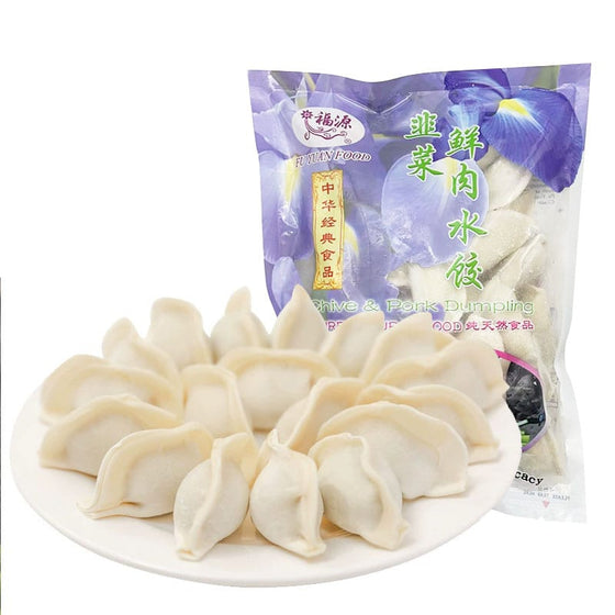 Bánh Sủi Cảo Fuyuan Nhân Hẹ Thịt Heo 600 g – đông lạnh, tiện chế biến