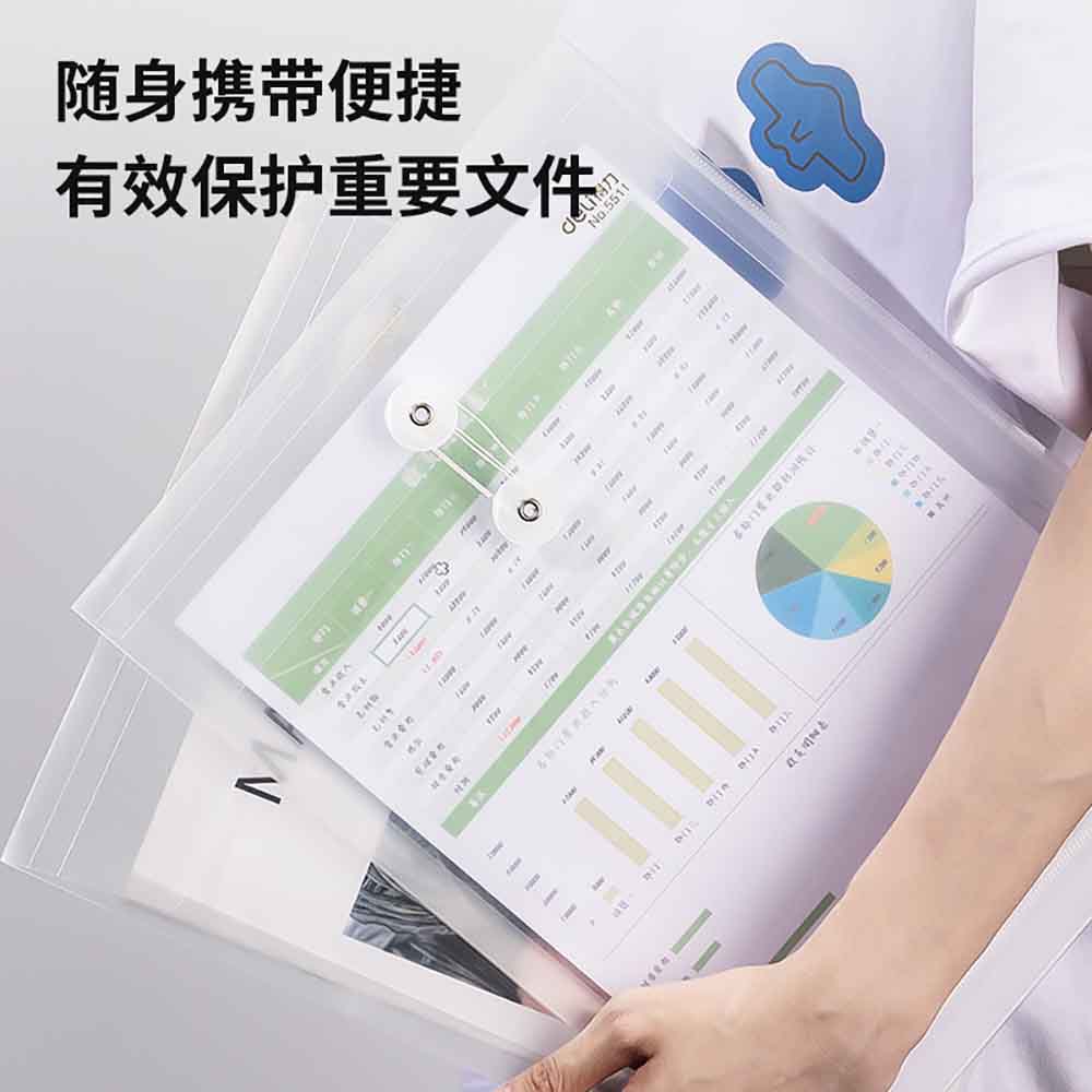 Document String Closure Deli A4 Transparent Document Bag with White String Closure – Umall ...