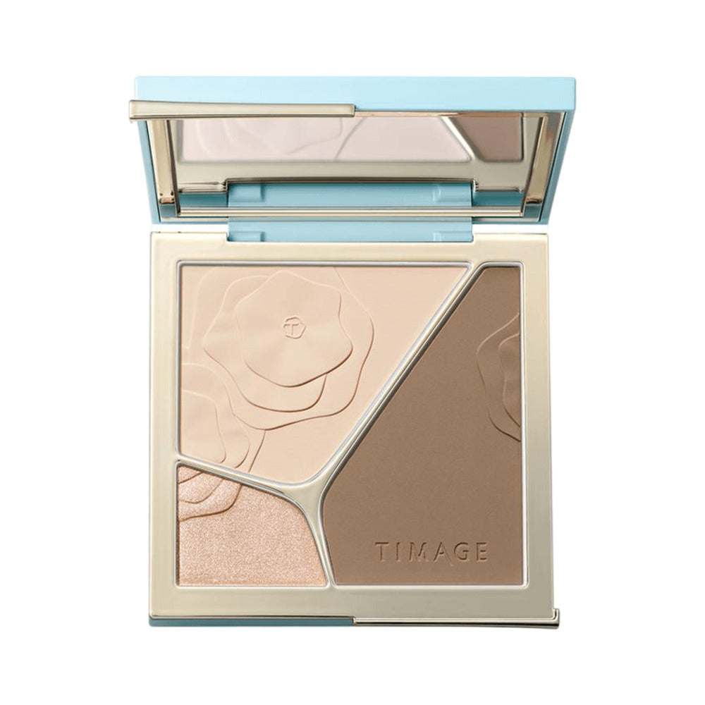 TIMAGE-Light-&-Shadow-Contour-Palette-3.0-–-Shade-02-Yuehuiqing,-17g---Matte-Contour,-Soft-Focus-Setting-&-Luminous-Highlighter-Trio-1