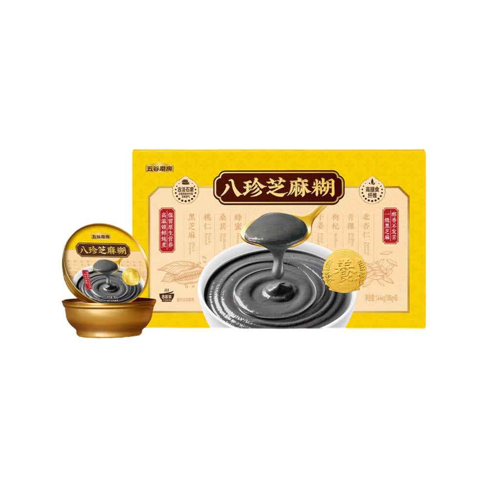 Wugu-Mofang-Eight-Treasure-Instant-Black-Sesame-Paste-180g-x-8-Bowls-–-1.44-kg---Chinese-Eight-Precious-Cereal-Dessert-1