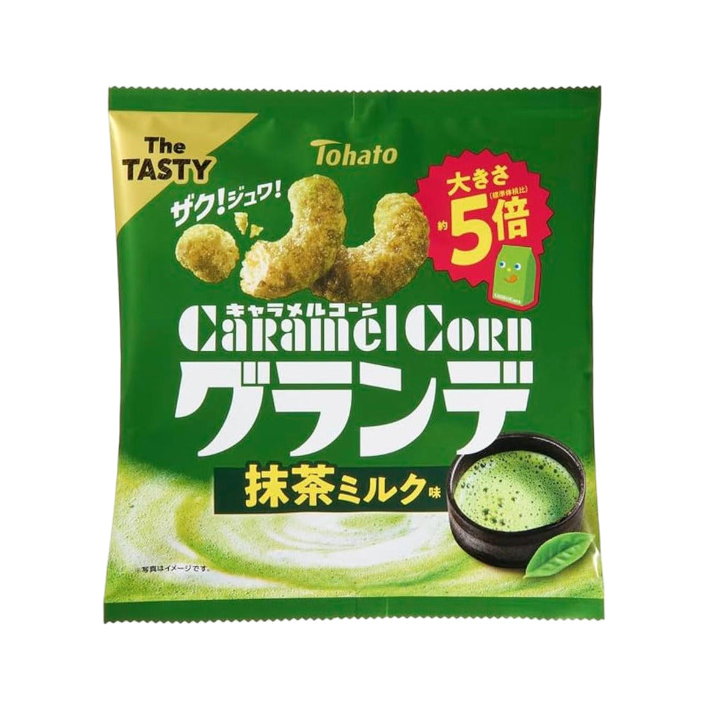 Tohato Caramel Corn Grande – Matcha Milk Flavour 55g - Japanese Puff C ...