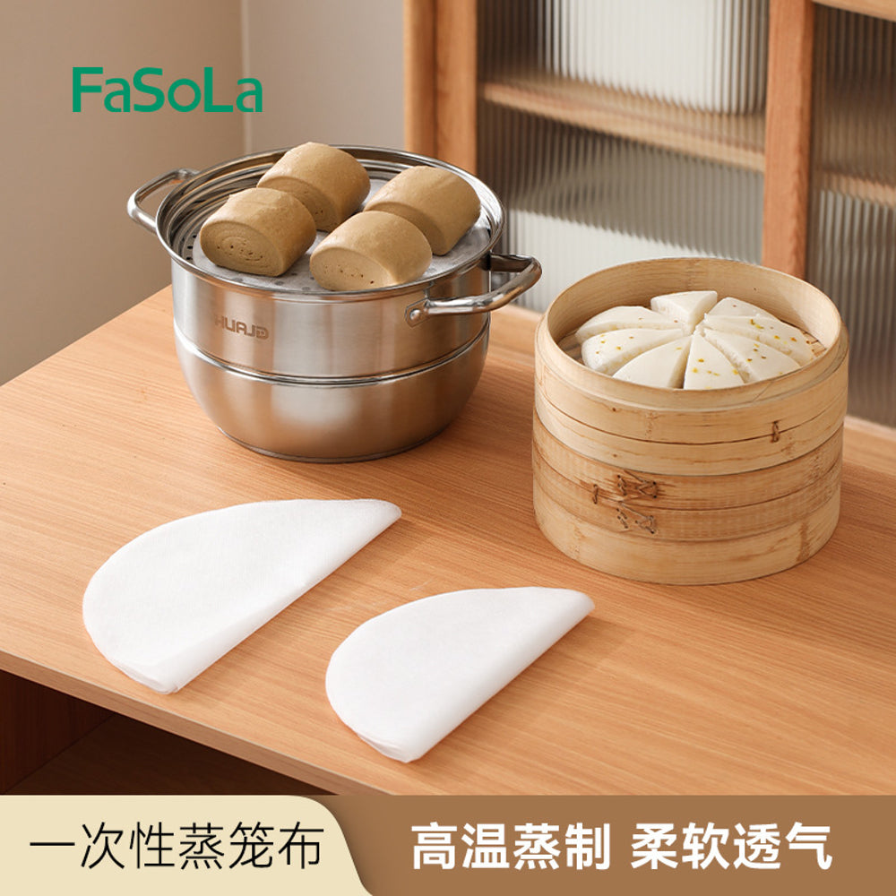FaSola-Disposable-Steamer-Liners---24cm,-White,-60-Pieces-1