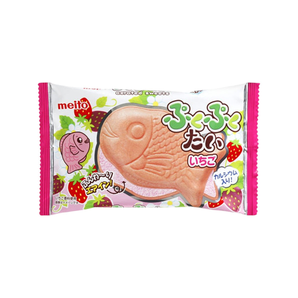 Meito Puku Puku Tai Strawberry Wafer 20g - Japanese Taiyaki-Style Choc ...