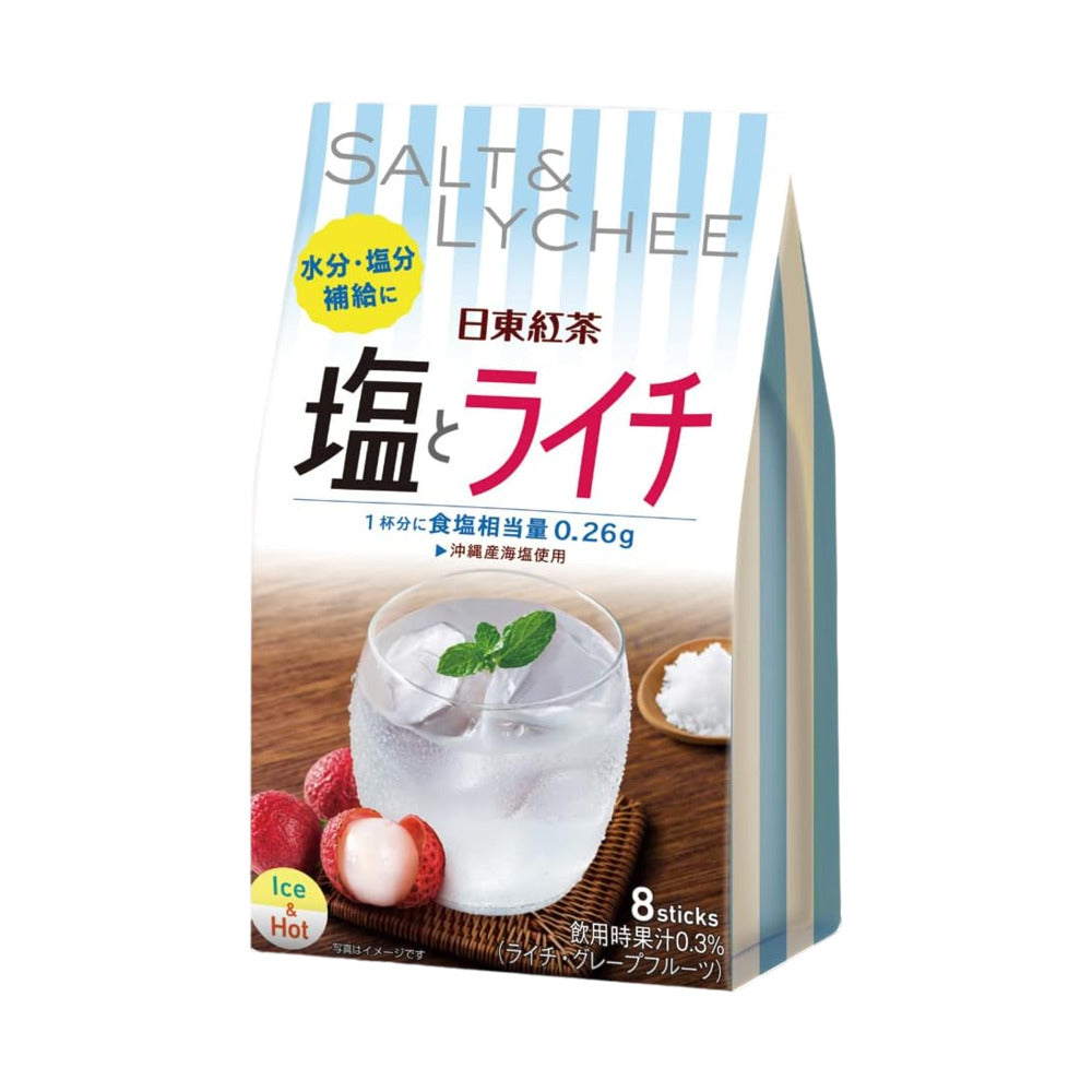 Nittoh-Tea-Salt-&-Lychee-with-Okinawan-Sea-Salt-–-8-Sticks-(9.8-g-Each)---Electrolyte-Hydration-Powder-1