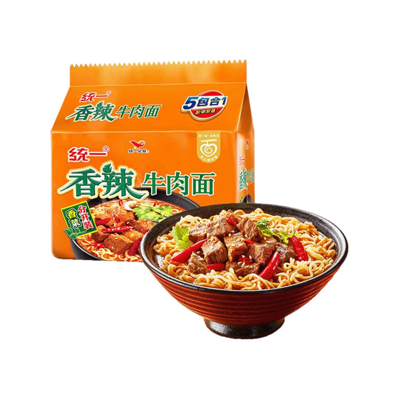 Mì Uni-President Bò Cay 97 g × 5 gói – mì ăn liền vị bò cay đậm đà