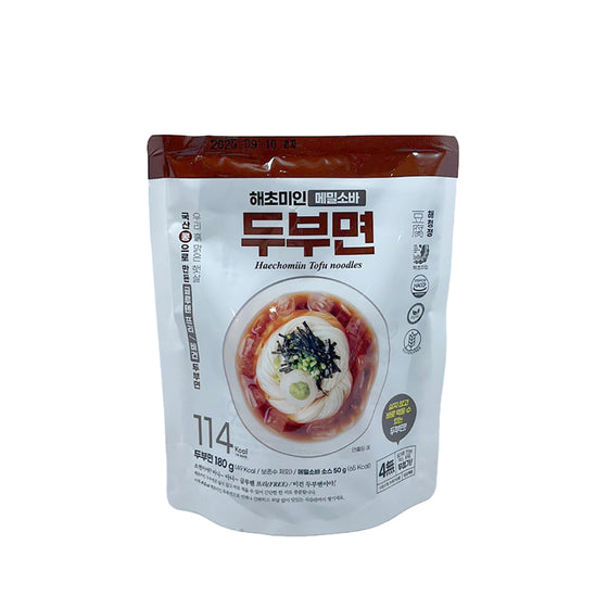 Haechomiin Tofu Noodles with Soba Sauce 230g — Low-Calorie, Cold Soba Style, Ready in 4 Minutes