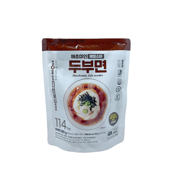 Haechomiin Tofu Noodles with Soba Sauce 230g — Low-Calorie, Cold Soba Style, Ready in 4 Minutes