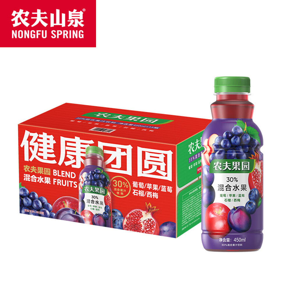 Nongfu-Spring-Orchard-30%-Mixed-Fruit-Juice-Drink-–-Grape-Flavor,-450ml-x-15-Bottles-1