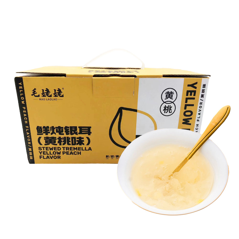 [Full-Case]-Grandma-Mao-Freshly-Stewed-Snow-Fungus-Drink-with-Yellow-Peach-Flavour-198g*12-Bottles-1