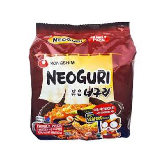 Mì Nongshim Neoguri 137 g × 4 gói – mì xào hải sản cay Hàn Quốc