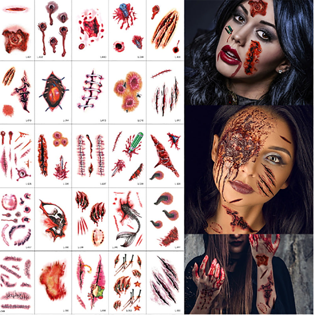 Halloween-Realistic-Scar-Tattoo-Stickers---30-Sheets-X3-1