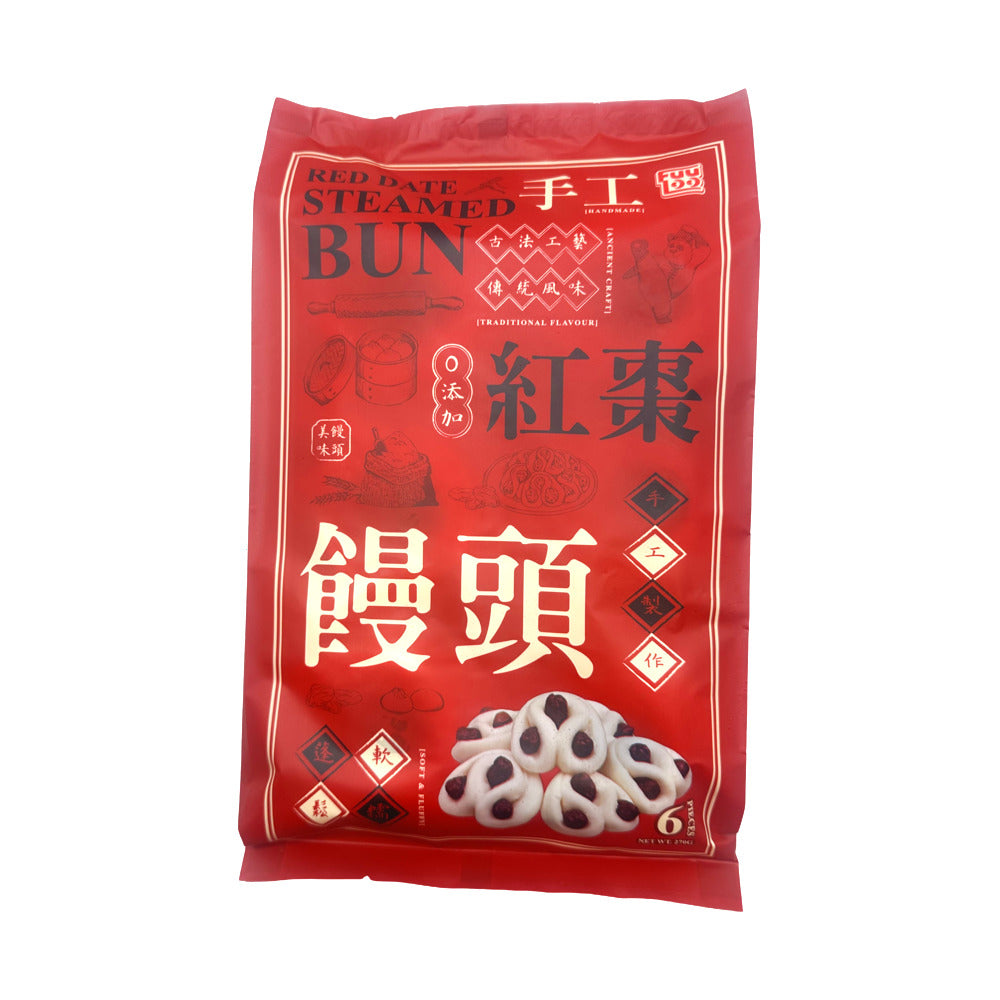 Fuluo-Red-Date-Steamed-Buns-(Chinese-Mantou)-–-4-Pieces,-320g-1