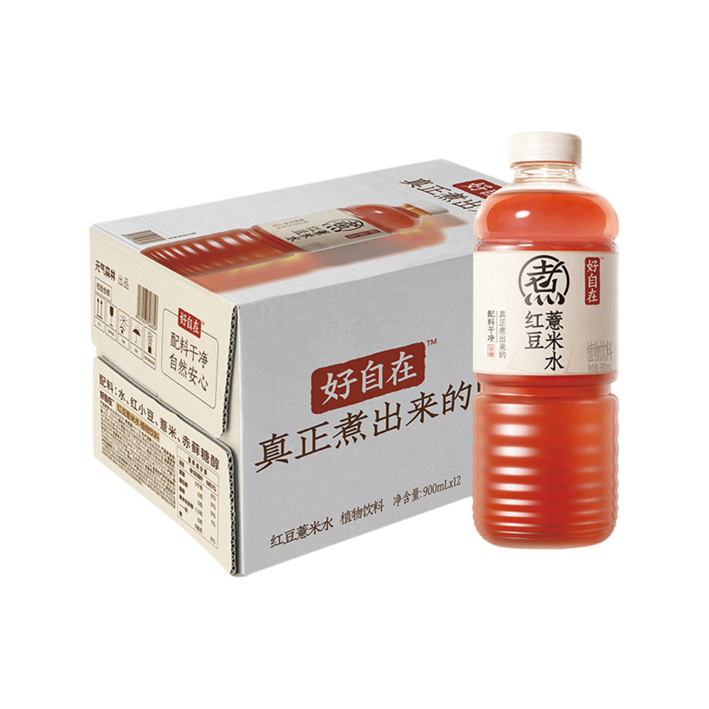 Genki-Forest-Zizai-Red-Bean-&-Coix-Seed-Water-–-900ml-×-12---Job’s-Tears-Herbal-Grain-Drink-(Case)-1
