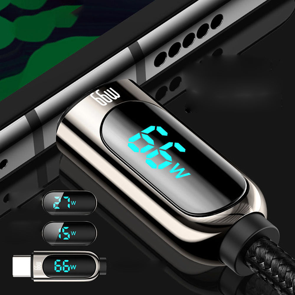 Cáp Sạc Nhanh Baseus USB-A sang USB-C 66W 1 m – hiển thị công suất chính xác