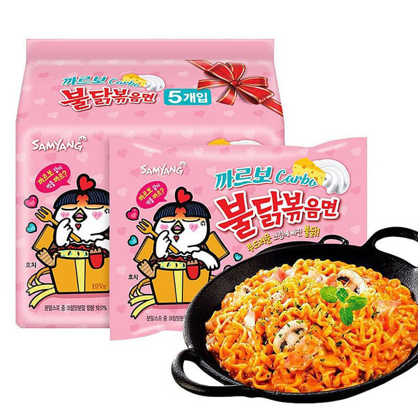 Mì Samyang Hot Chicken Carbo 130 g × 5 gói – mì cay kem phô mai Hàn Quốc