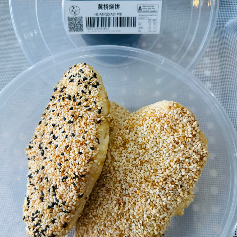 JuFengYuan-Frozen-Sesame-Huangqiao-Flatbread,-Sweet-&-Scallion-Oil-Flavor-–-4-Pieces,-200g-2