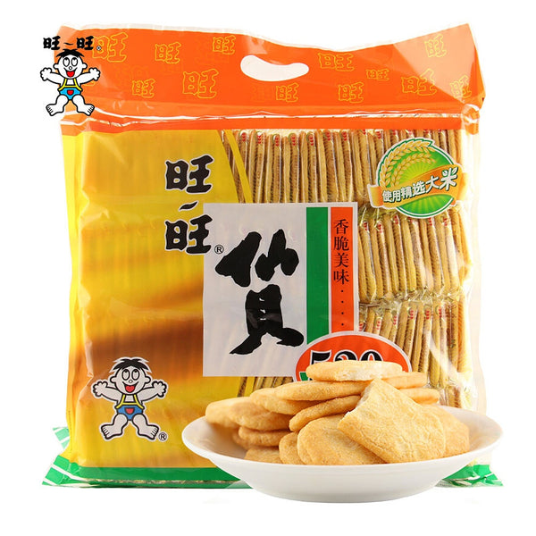 Bánh gạo giòn (Senbei) Want Want 520 g – snack giòn rụm cho cả gia đình