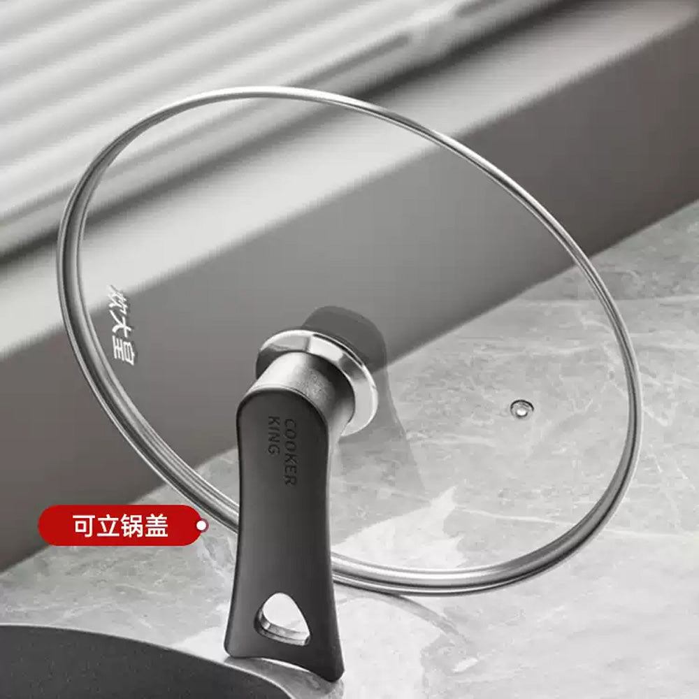 Cooker-King-Standable-Tempered-Glass-Lid-with-Stainless-Steel-Rim-–-30-cm-–-Upright-Pot-&-Pan-Cover-1