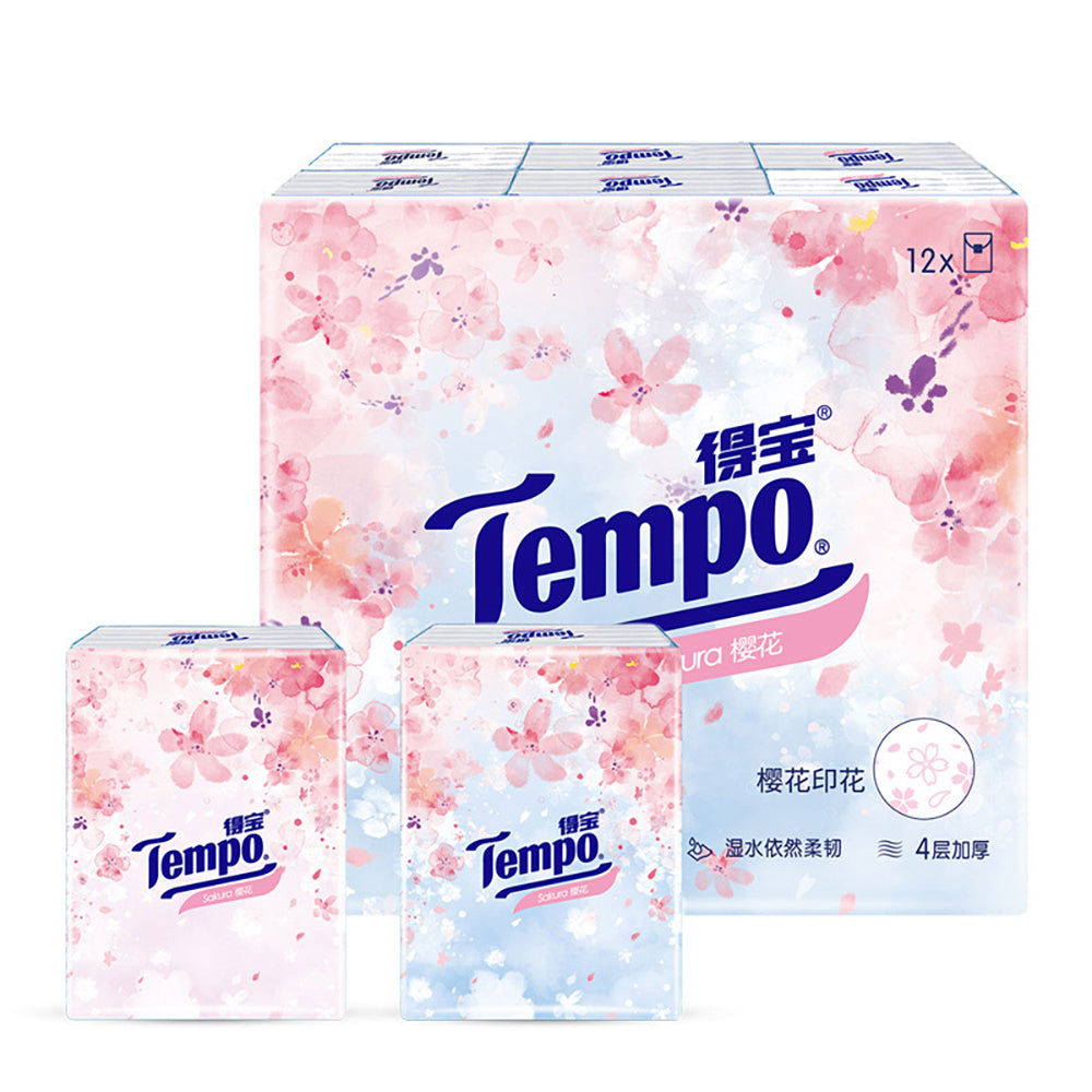 Tempo-Mini-Handkerchief-Tissues-with-Cherry-Blossom-Scent---7-Sheets-per-Pack,-12-Packs-Included-1
