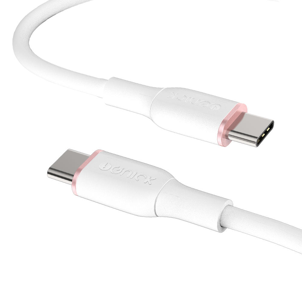 iQuick-Silicone-Charging-Data-Cable-Type-C-to-Type-C-0.5m-White-1