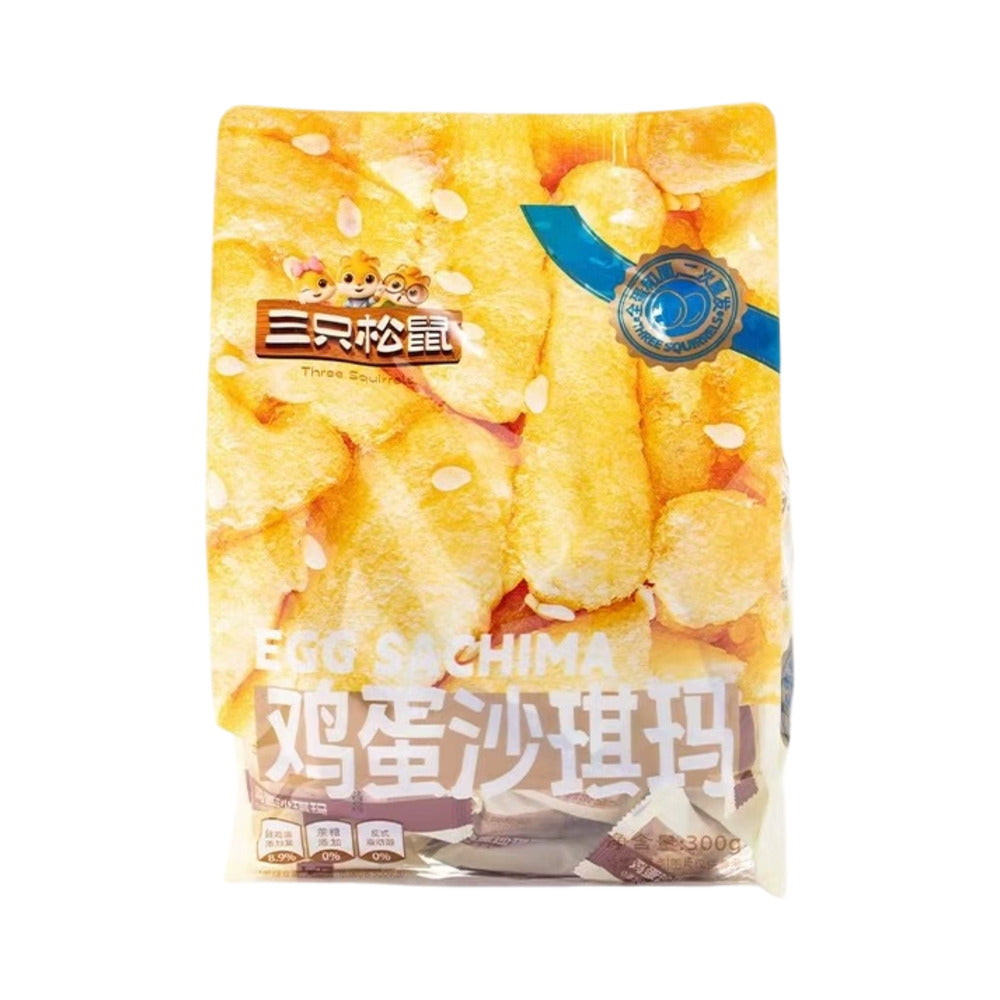 Three-Squirrels-Zero‑Sucrose-Egg-Sachima-300g---Chinese-Egg-Pastry-(Shaqima)-1