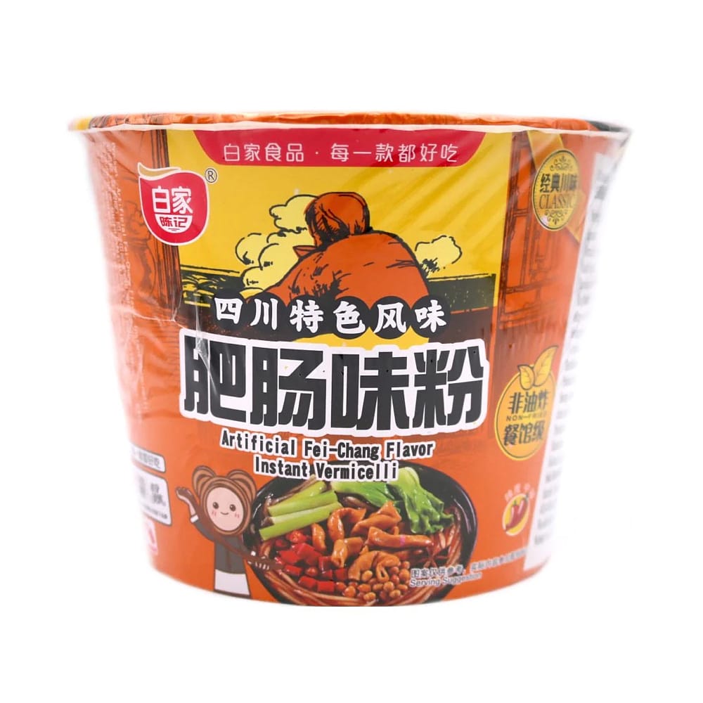 Baijia Spicy Pork Intestine Flavour Instant Vermicelli Noodles Bowl, 1