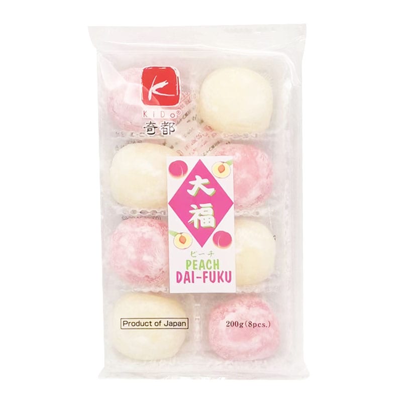 Kido-Japanese-Daifuku-Mochi-in-Peach-&-Cream-Flavour,-8-Pieces,-200g-1