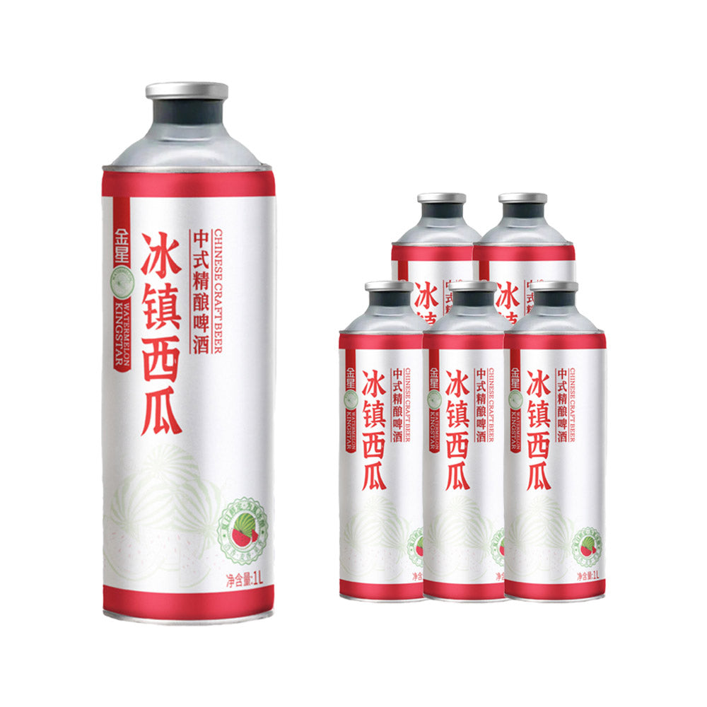 kingstar-chinese-craft-beer-ice-chilled-watermelon-flavour-1l-x-6-bottles-1