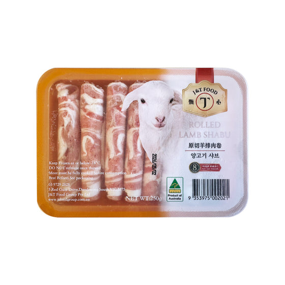J&T Food Rolled Lamb Shabu 250g – Thinly Sliced Lamb Rolls for Hot Pot