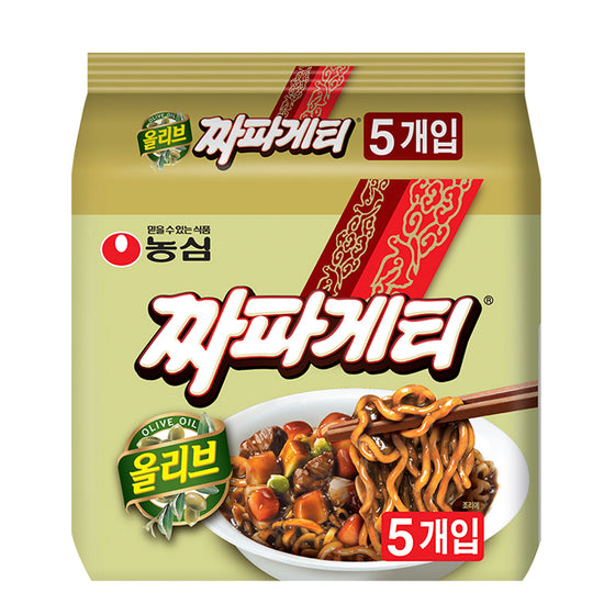 Mì Nongshim Chapagetti 140 g × 5 gói – xốt tương đen Olive Hàn Quốc
