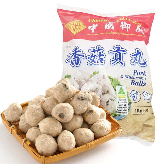 Viên Thịt Heo Nấm Hương Chinese Royal Kitchen 1 kg – đông lạnh cho lẩu & xào
