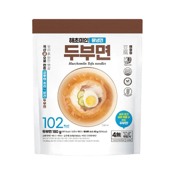 Haechomiin Korean Cold Tofu Noodles (Mul Naengmyeon) 220g - Gluten-Free, Low-Calorie