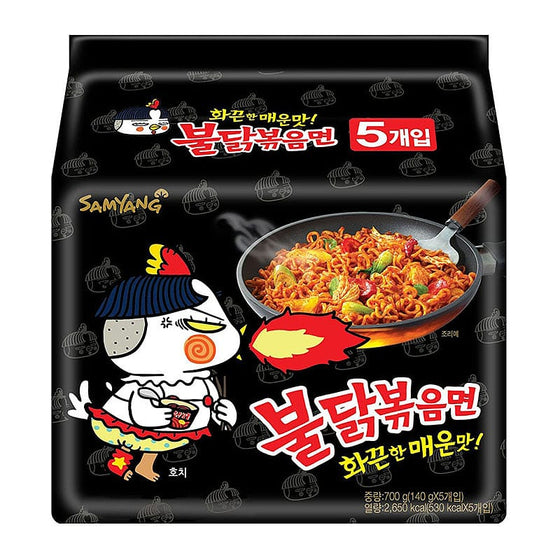 Mì Samyang Buldak Gà Siêu Cay 140 g × 5 gói – mì ăn liền cay Hàn Quốc