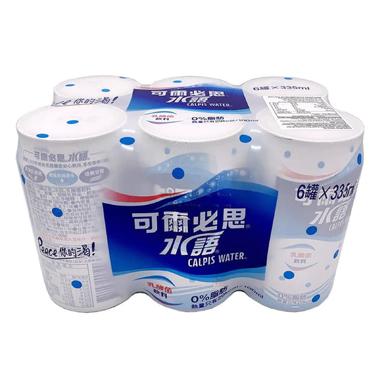 Nước men sữa Calpis Water 335 ml × 6 lon – không béo, giàu lợi khuẩn