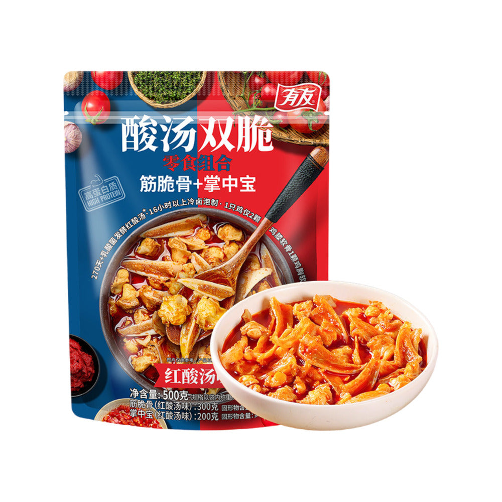 Youyou-Sour-&-Spicy-Red-Broth-Double-Crunch-Snack-Combo-–-Cartilage-300g-&-Crispy-Chicken-Bites-200g-(Total-500g)-1