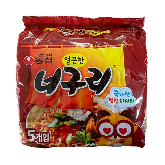 Mì Nongshim Neoguri Hải Sản Cay 120 g × 5 gói – mì cay Hàn Quốc ăn liền