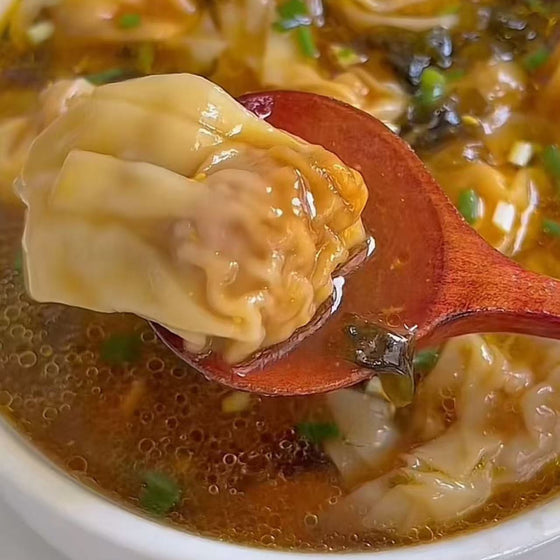 Frozen Mini Wontons with Salted Egg Yolk & Pork 180g - Soup-Ready Chinese Dumplings