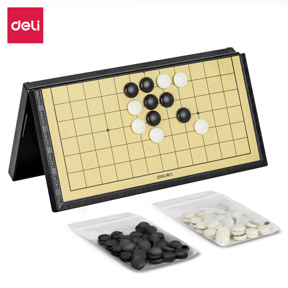 Deli-Magnetic-Folding-Gomoku-Board-Game-(Black)-–-Travel-Size-Five-in-a-Row-Set-1