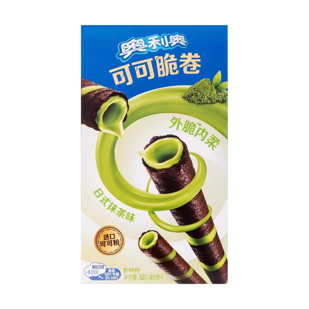Oreo-Cocoa-Wafer-Rolls-Japanese-Matcha-Flavor-50g-–-Matcha-Green-Tea-Filled-Wafer-Sticks-1