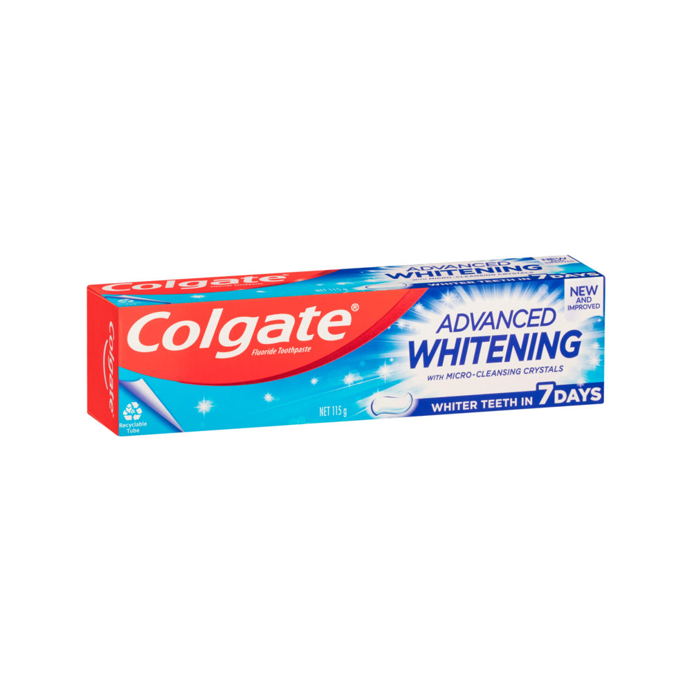 Colgate Advanced Whitening Toothpaste 115g – With Micro-Cleansing Crys ...